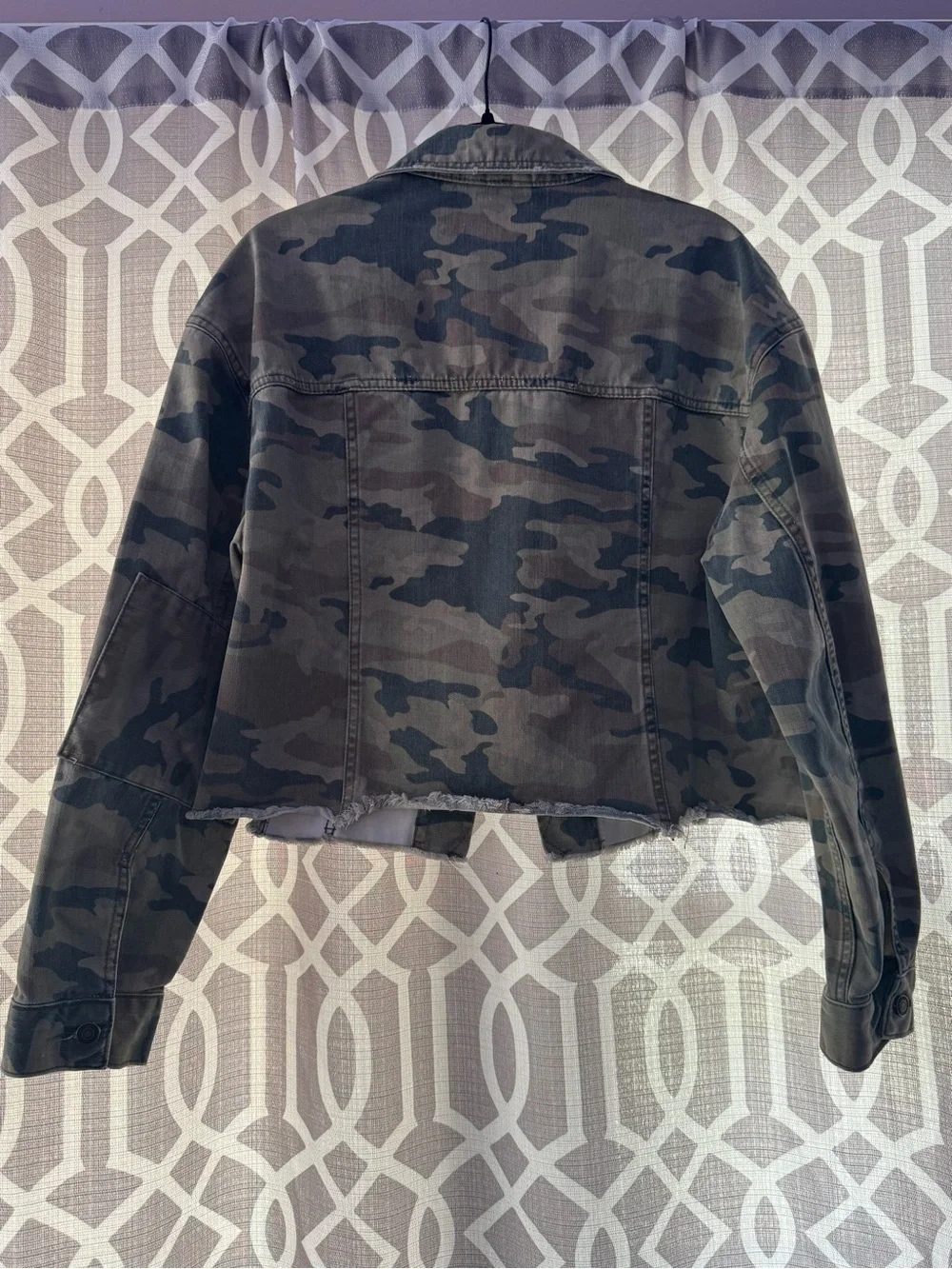 Free people  Women's Camouflage Denim Jacket - Olive Camo - Picture 6 of 6